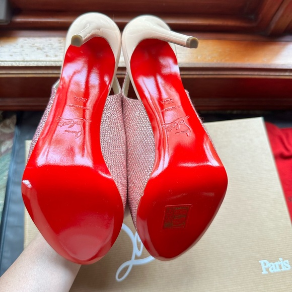 Brand new beautiful Christian Louboutin Private Number 120 Glitter Platform Heel - Picture 7 of 9